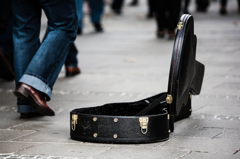 Musician playing accordion