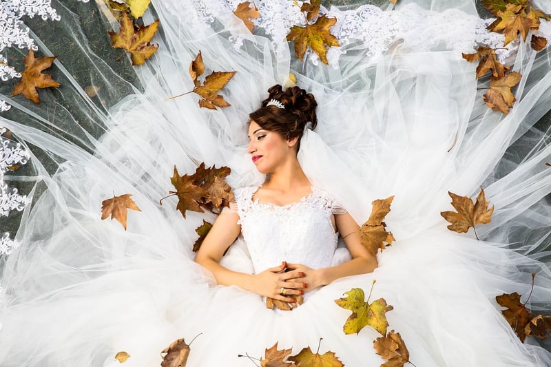 Bride in a beautiful wedding dress